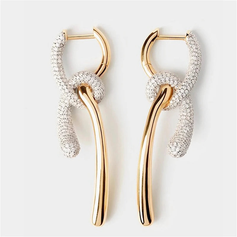 Geometric Zircon Wrapped Earrings