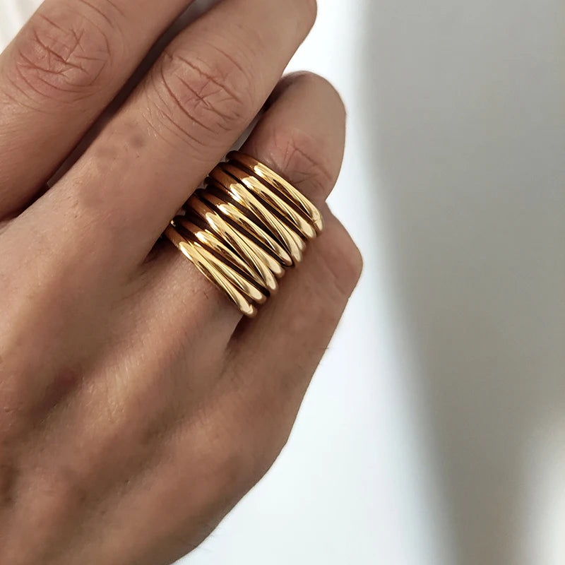 Spring Spiral Stainless Rings