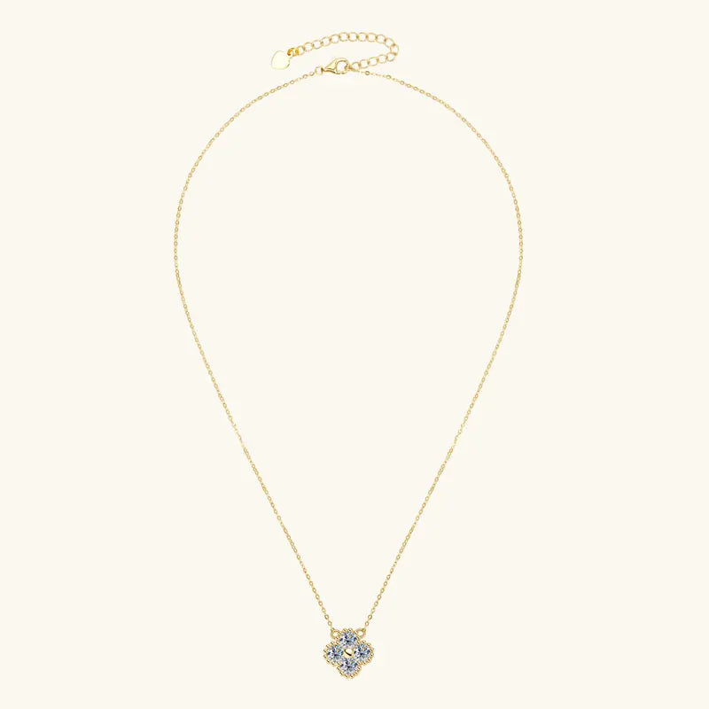 Moissanite Clover Charm Necklace